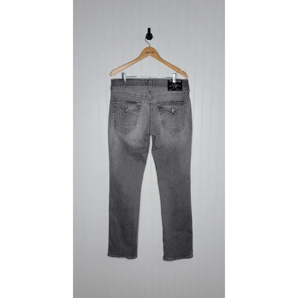 True Religion Ricky Relaxed Straight Gray Denim Men's Size 31 Flap Back Pockets